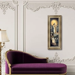 «Богоматерь в окружении ангелов» в интерьере в классическом стиле над комодом