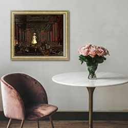 «Gatti’s Hungerford Palace of Varieties. Second Turn of Katie Lawrence c.1888» в интерьере в классическом стиле над креслом