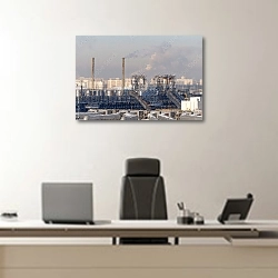 «Нефтеперерабатывающий завод в Москве 2» в интерьере кабинета директора над офисным креслом