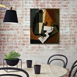 «Coffeepot» в интерьере кухни в стиле лофт с кирпичной стеной