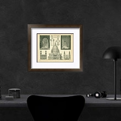 «Архитектура №9: интерьер кафедрального собора» в интерьере кабинета в черном цвете