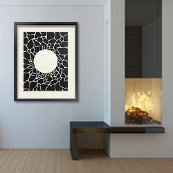 «The circles. Ring 5» в интерьере гостиной в стиле минимализм в светлых тонах