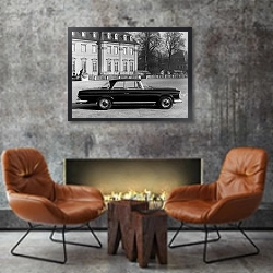 «Mercedes-Benz 220SE (W111W112) '1959–65» в интерьере в стиле лофт с бетонной стеной над камином