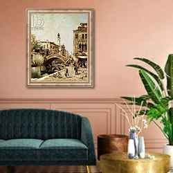 «Santa Catarina Canal, Venice,» в интерьере классической гостиной над диваном