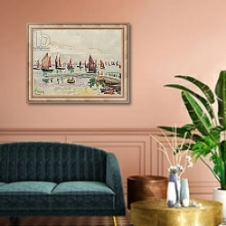 «Port St. Louis» в интерьере классической гостиной над диваном