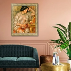 «Gabrielle with Jewellery, 1910» в интерьере классической гостиной над диваном