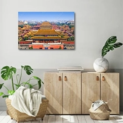 «Китай, Пекин. Запретный город 3» в интерьере современной комнаты над комодом