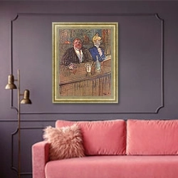 «Бар» в интерьере гостиной с розовым диваном