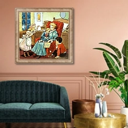 «Peter Pan and Wendy 28» в интерьере классической гостиной над диваном