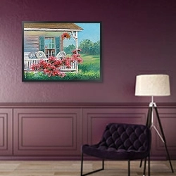 «Дом с патио» в интерьере в классическом стиле в фиолетовых тонах