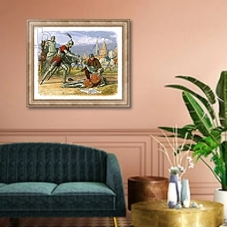 «Capture of Joan of Arc» в интерьере классической гостиной над диваном