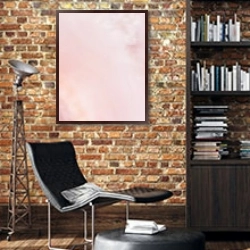 «Geode of pink agate stone 9» в интерьере кабинета в стиле лофт с кирпичными стенами