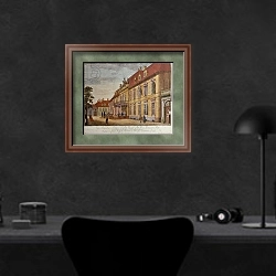 «The Palace of Prince Ferdinand of Prussia, Berlin» в интерьере кабинета в черных цветах над столом