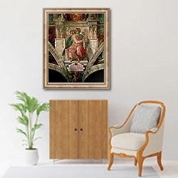 «Sistine Chapel Ceiling: The Prophet Isaiah» в интерьере в классическом стиле над комодом