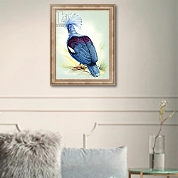 «Blue Crowned Pigeon» в интерьере в классическом стиле в светлых тонах