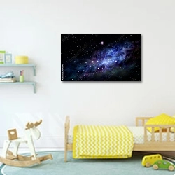 «Звездное небо 1» в интерьере детской комнаты для мальчика с игрушками