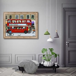 «London Bus, 2015» в интерьере коридора в классическом стиле