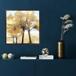 «Trees» в интерьере в классическом стиле в синих тонах