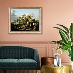 «Partridge Shooting» в интерьере классической гостиной над диваном