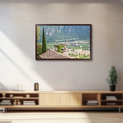 «Италия, Ала. Панорамный вид 2» в интерьере современной комнаты над креслом