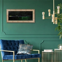 «Transcend» в интерьере в классическом стиле с зеленой стеной