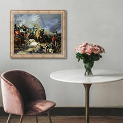 «The Battle of Rivoli, 1844» в интерьере в классическом стиле над креслом