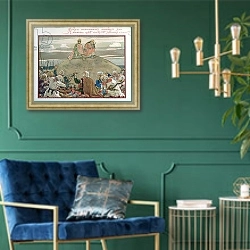 «The Song of Oleg the Wise, 1899» в интерьере в классическом стиле с зеленой стеной
