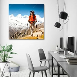 «Непал. Хайкинг в Гималаях» в интерьере современного офиса в минималистичном стиле