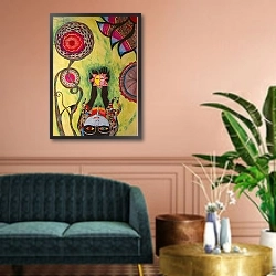 «Flower Girl» в интерьере классической гостиной над диваном