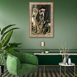 «Medea, 1873» в интерьере гостиной в зеленых тонах