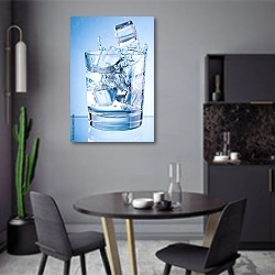 «Минеральная вода со льдом» в интерьере современной кухни в серых цветах