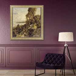 «Ligurian Hillside, 1906-1910» в интерьере в классическом стиле в фиолетовых тонах