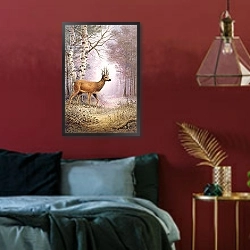 «Roe-Deer» в интерьере спальни с акцентной стеной