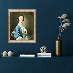 «Portrait of a Woman 6» в интерьере в классическом стиле в синих тонах