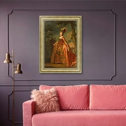«Портрет великой княгини Марии Федоровны» в интерьере гостиной с розовым диваном