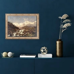 «Koenigspitze-Tirol, 1877» в интерьере в классическом стиле в синих тонах