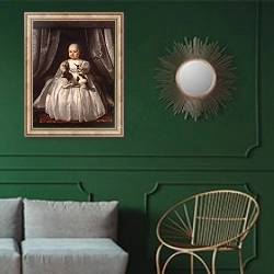 «Чарльз II, принц Уэльский» в интерьере классической гостиной с зеленой стеной над диваном