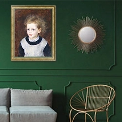 «Marguerite-Thérèse Berard, 1879» в интерьере классической гостиной с зеленой стеной над диваном