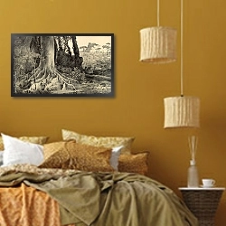 «Природа Южной Америки 36» в интерьере спальни  в этническом стиле в желтых тонах