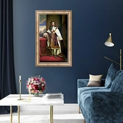 «King George I» в интерьере в классическом стиле в синих тонах