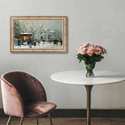 «Snow Scene in Paris» в интерьере в классическом стиле над креслом