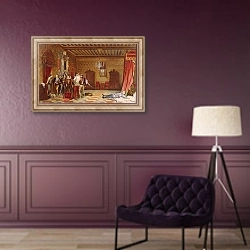 «The Assassination of Henri de Lorraine duc de Guise, 1834» в интерьере в классическом стиле в фиолетовых тонах