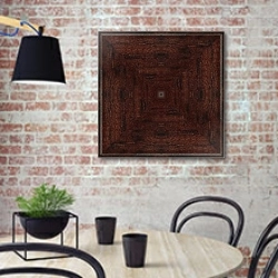 «Texture of brown agate stone 2» в интерьере кухни в стиле лофт с кирпичной стеной