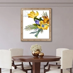 «Yellow tulip» в интерьере столовой в классическом стиле