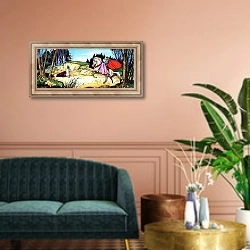 «Tales From Many Lands 2 1» в интерьере классической гостиной над диваном