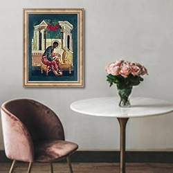«Icon of Saint Luke the Evangelist» в интерьере в классическом стиле над креслом