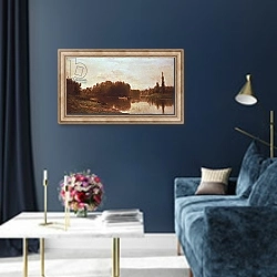«The Confluence of the River Seine and the River Oise» в интерьере в классическом стиле в синих тонах