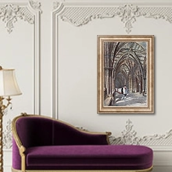 «Cloisters of Westminster Abbey» в интерьере в классическом стиле над банкеткой