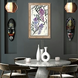 «Нежная цветущая глициния» в интерьере в этническом стиле над столом