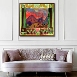 «Abruzzi before dusk» в интерьере гостиной в классическом стиле над диваном
